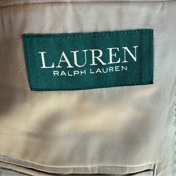 Lauren Ralph Lauren Men's Houndstooth Plaid Blazer Brown Wool Silk Blend Sz 46S - Picture 7 of 7